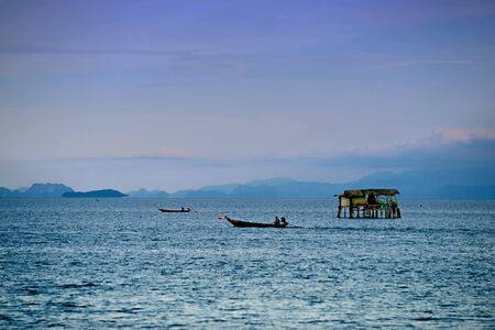 Small boat in the big seaの素材