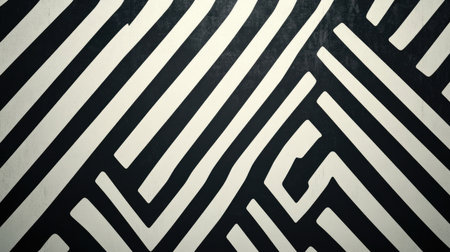 A bold geometric lines pattern with zig-zagging lines in contrasting black and white, perfect for a striking and dynamic background design.の素材
