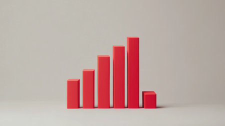 A colorful bar chart illustrating the upward trend of inflation over time. The visual represents economic data, showing increasing values in a clear, engaging format.の素材