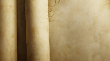 A close-up view of classic beige parchment, showcasing a subtle texture and elegant tone, perfect for backgrounds, certificates, or vintage designs.の素材