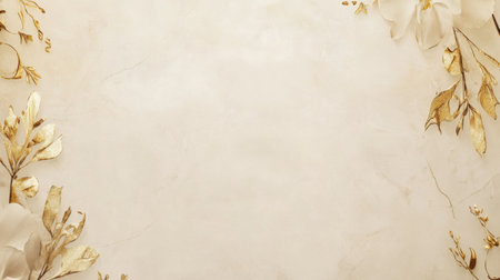 An elegant cream-colored background designed for certificates, featuring delicate floral elements. Ideal for adding a touch of sophistication to any document.の素材