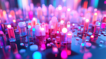 A vibrant 3D model showcasing people collaborating in a colorful and dynamic environment. This visually stunning representation emphasizes teamwork and creativity in a modern setting.の素材