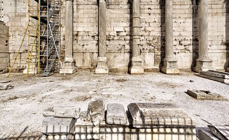Hadrian's Library, archaeological site in Monastiraki area, in Athens Greece.のeditorial素材