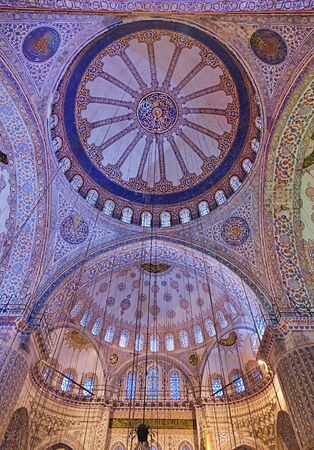Interior dome detail. of the Sultanahmet Mosque (Blue Mosque) in Istanbul, Turkeyの写真素材