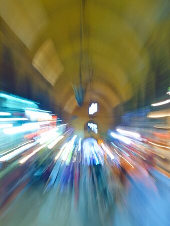 Lens zoom out effect, abstract image. Grand Bazaar, istanbul, Turkey.の写真素材