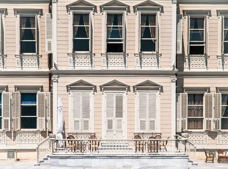 Istanbul / Turkey  Wooden mansion detail at Bosporus Strait in Istanbul Turkey a  bright summer day.