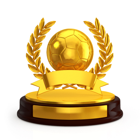 Soccer ball trophyの写真素材