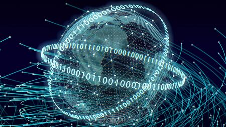 Digital world map  Network conceptの写真素材