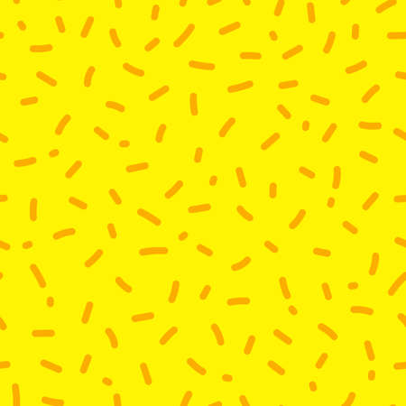 Simple retro style seamless pattern with trending yellow background and orange particles for web designs, fabrics, towels, socks and more. Crimson Endless background cute vintage ornament.のイラスト素材