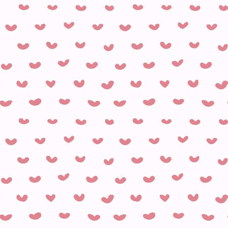 Cute hand drawn hearts seamless vector pattern with pink background. Romantic love ornaments with...
