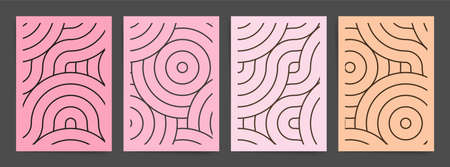 Modern simple glamour geometric wavy lines poster design templates. Asian trendy style cover templates for business posters, layouts, brochures, flyers.のイラスト素材