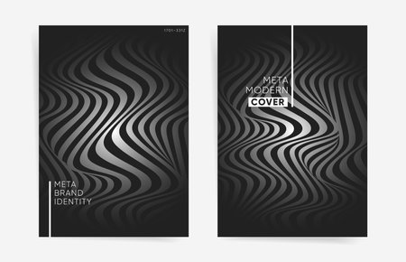 Simple halftone gradients templates set. Minimal trendy cover design backgrounds. Abstract waves and lines. Vector geometric illustration for poster, brochure, book cover, album design, placard,のイラスト素材