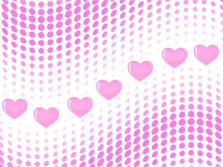  halftone wave with heartsのイラスト素材