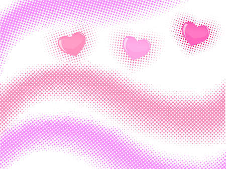  halftone wave with heartsのイラスト素材