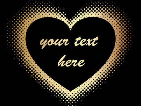 contour heart of halftone elementsのイラスト素材