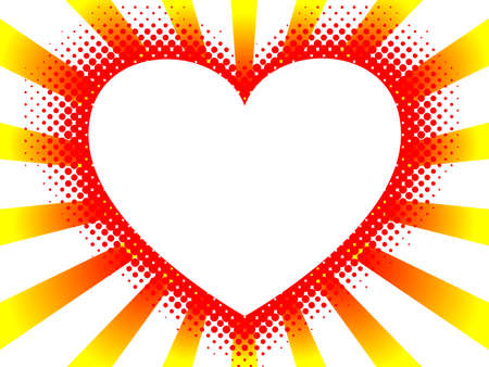 contour heart of halftone elementsのイラスト素材