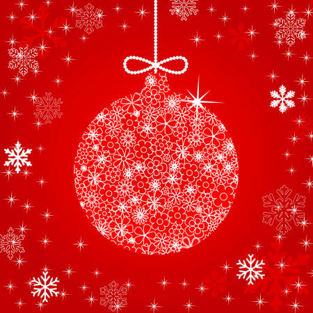 christmas ball made of flowersのイラスト素材