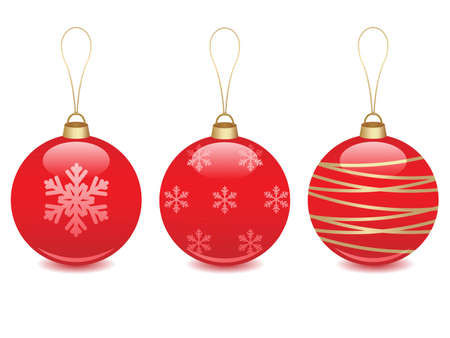 christmas balls decoration icon setのイラスト素材