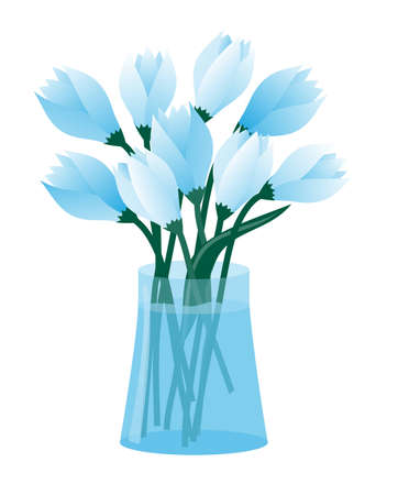 vector illustration flowers in vaseのイラスト素材