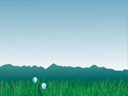 panorama of mountains.vector illustrationのイラスト素材