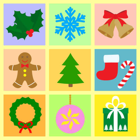  christmas theme symbolsのイラスト素材