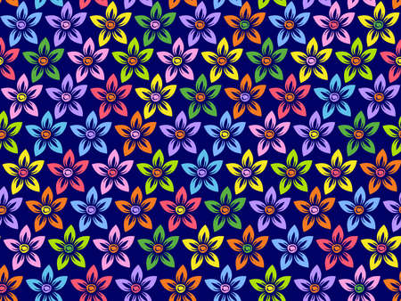 vector seamless pattern of flowersのイラスト素材