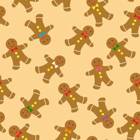 gingerbread cookies seamless patternのイラスト素材