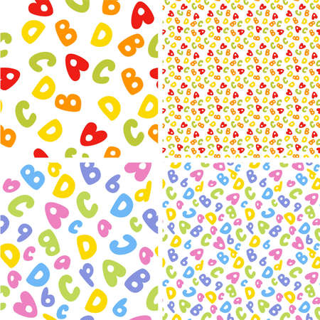 colorful seamless pattern of lettersのイラスト素材