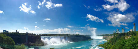 Niagara fall in panorama shotの素材