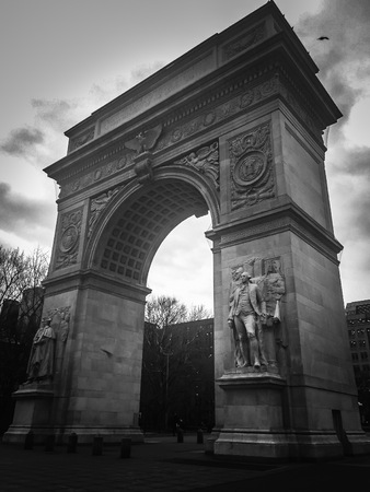 Washington square arch in black and white style, New Yorkの写真素材