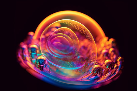 3D surreal illustration. Sacred geometry. Mysterious psychedelic relaxation pattern. Fractal abstract texture. Digital artwork graphic astrology magicの素材