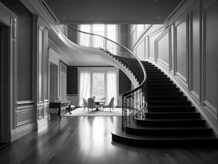 Luxury interior of a luxury house. 3D rendering.の素材