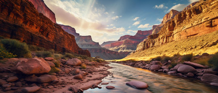 Panoramic view of the Colorado River, Arizona, USA.の素材