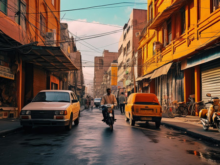 View of unknowns Nepali people walking between Durbar square and Thamel district in Kathmandu in the afternoonの素材