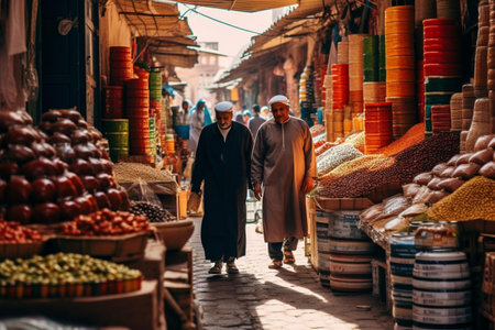 Photo for Unidentified people walking in the souk. - Royalty Free Image