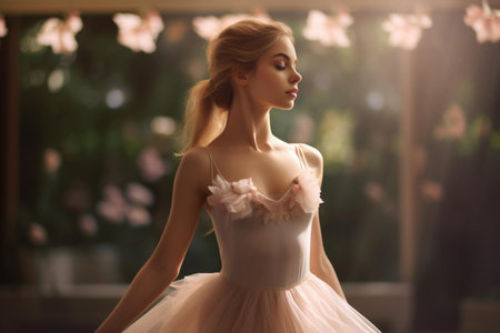 Portrait of a beautiful girl in a white dress. Fashion photoの素材