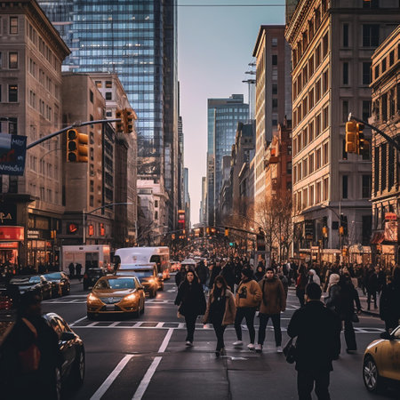 Manhattan street view, New York City, USAの素材