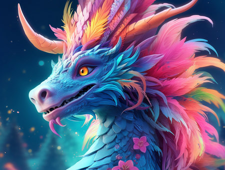 Fantasy dragon. Fantasy dragon. 3d illustration. Fantasy dragon.の素材