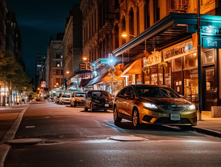 Cars on the road in Boston, Massachusetts, United States.の素材