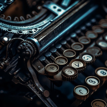 Close up of a vintage typewriter. Shallow depth of field.の素材