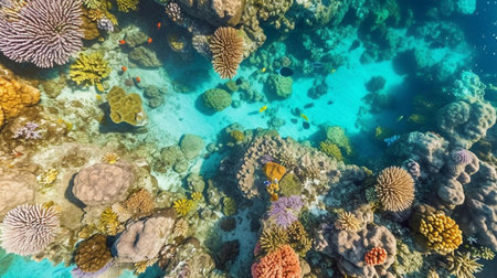 Underwater view of the coral reef, Tropical watersne lifeの素材