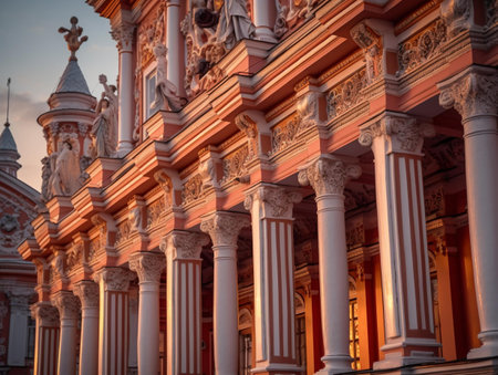 Historic buildings in the center of the city of Odessa, Ukraineの素材