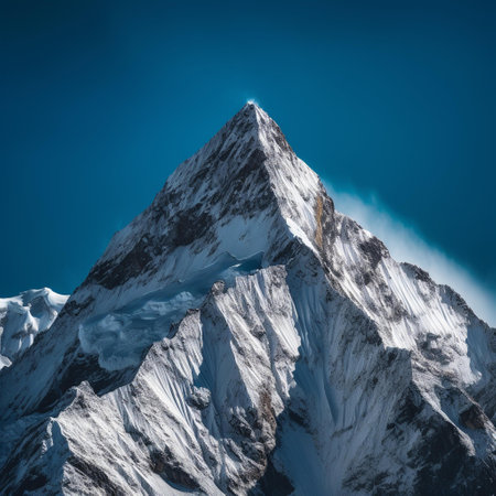 Mountain peak in Himalayas, Annapurna Conservation Area, Nepalの素材