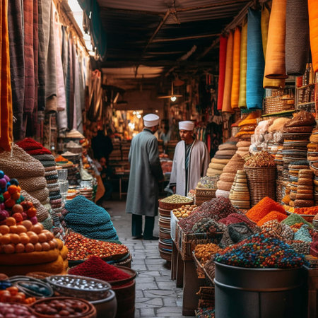 Traditional souk in Dubai, United Arab Emiratesの素材