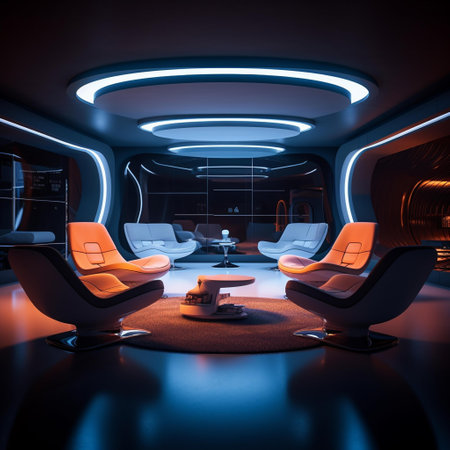 Interior of a modern cruise ship. 3d rendering. 3d illustrationの素材