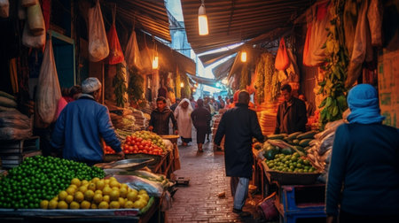 Local market in Moroccoの素材