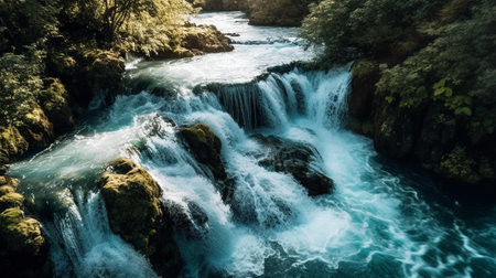 Beautiful waterfall in the Plitvice Lakes National Park, Croatiaの素材
