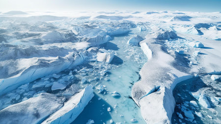 Icebergs floating in Glacier Lagoon, Ilulissat, Greenlandの素材