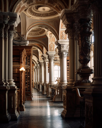 Interior of the Library of Congress in Washington DC, United States.の素材