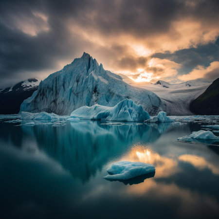 Iceberg in Glacier Lagoon, Torres del Paine National Park, Chileの素材